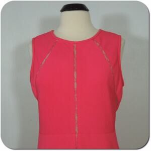 JULIA JORDAN Sheath Dress Womens Pink Textured Sleeveless Lace Insets